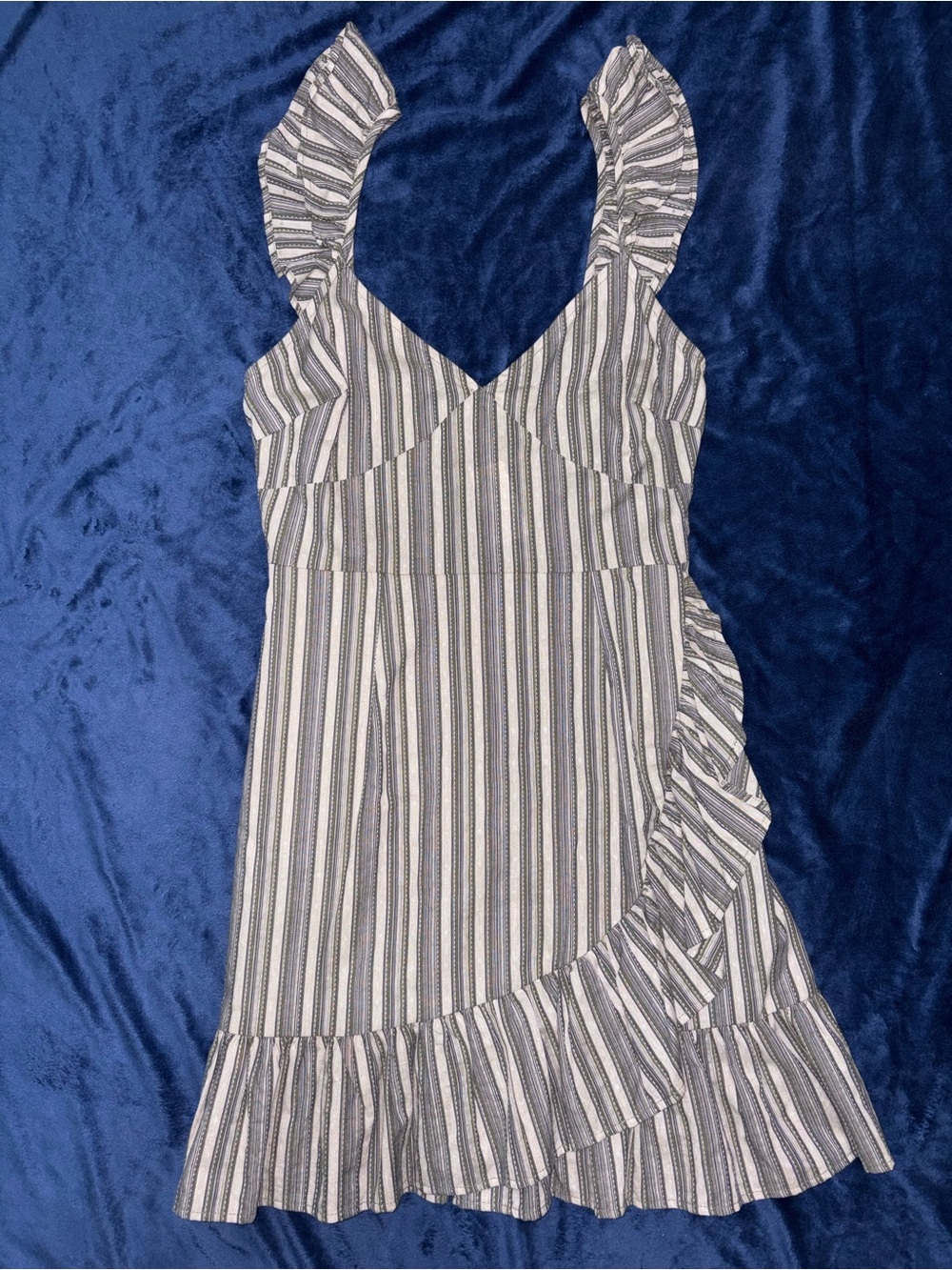 Altar’d State Striped Ruffle Dress Medium